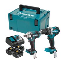 Makita DLX2359TJ1 / Sada aku náradia: vŕtačka DHP484 &amp; rázový uťahovač DTW300 / 18V / 3x 5.0Ah