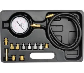 YATO YT-73030 / Súprava na meranie kompresného tlaku oleja / 12ks / 0-35bar