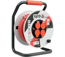 YATO YT-8106 / Predlžovač bubnový 30 m / plast / Max. príkon 16 A / Počet zásuviek 4 / Zásuvka E|F / IP44