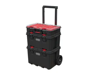 Keter Stack'N'Roll Mobilný systém čierna / sada 3 kufrov na kolieskach / 42.5 x 69.4 x 41.1 cm