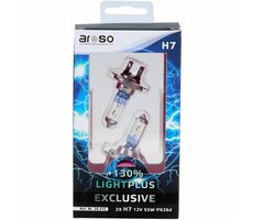 Aroso Autožiarovky Light Plus H7 12V 55W PX26d súprava 2ks - svietivosť plus 130%