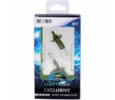 Aroso Autožiarovky Light Plus H1 12V 55W P14.5s sada 2ks - svietivosť plus 50%