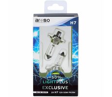 Aroso Autožiarovky Light Plus H7 12V 55W PX26d súprava 2ks - svietivosť plus 50%