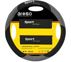 Aroso Poťah volantu 37-39cm / poťah na bezpečnostný pás - šedý