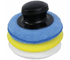 Carpoint leštiaca sada 3 diely na leštenie karosérie vozidla - podušky s držadlom / 3 typy s rozdielnou jemnosťou