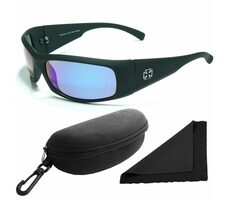 Polarized Okuliare slnečné 77 - obrúčky čierne - sklá modrá zrkadlové / polarizačné sklá / púzdro a utierka