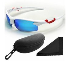 Polarized Okuliare slnečné 174 - obrúčky biele - sklá modrá zrkadlové / polarizačné sklá