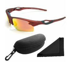 Polarized Okuliare slnečné 174 - obrúčky červené - sklá červeno-zlatá zrkadlové / polarizačné sklá
