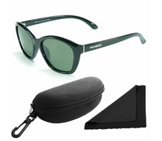 Polarized Okuliare slnečné 206 - obrúčky čierne - sklá tmavé / polarizačné sklá / púzdro a utierka