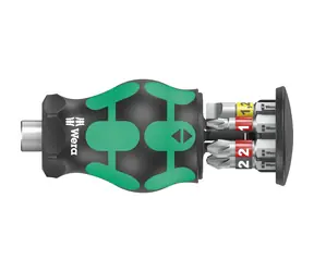 WERA Kraftform Kompakt Stubby Magazine 2 / Skrutkovač s držiakom bitov / 7 bitov