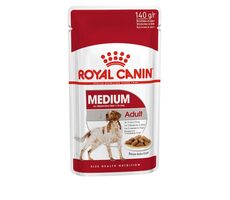 Royal Canin Medium Adult in saucia 10 x 140 g / Kapsičky pre psov / psy stredných plemien (11-25 kg) / 12 mesiacov do 10 rokov