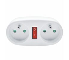 Solight rozbočka 2 x 10A biela / vypínač