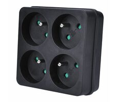 Solight rozbočka 4 x 10A čierna