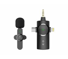 Viking bezdrôtový mikrofón s klipom M360 / konektor USB-C/Lightning/3.5mm Jack / 20Hz-20000Hz