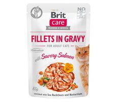 Brit Care Cat Fillets in Gravy with Savory Salmon 85 g / Kapsičky pre mačky