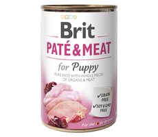 Brit Paté &amp; Meat Puppy 400 g / Konzerva pre psov / 70% kura a morka / Čisté mäsové päty s kúskami vnútorností a mäsa