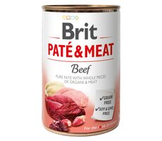 Brit Paté &amp; Meat Beef 400 g / Konzerva pre psov / 70% hovädzie a morka / Čisté mäsové päty s kúskami vnútorností a mäsa