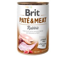 Brit Paté &amp; Meat Rabbit 400 g / Konzerva pre psov / 70% králik a kura / Čisté mäsové päty s kúskami vnútorností a mäsa