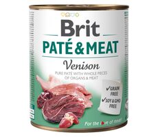 Brit Paté &amp; Meat Venison 800 g / Konzerva pre psov / 70% zverina a kura / Čisté mäsové päty s kúskami vnútorností a mäsa