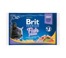 Brit Premium Cat Pouches Fish Plate (4x100 g) 400 g / Kapsičky pre mačky
