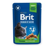 Brit Premium Cat Pouches Chicken Slices for Sterilised 100 g / Kapsičky pre mačky