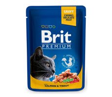 Brit Premium Cat Pouches with Salmon &amp; Trout 100 g / Kapsičky pre mačky