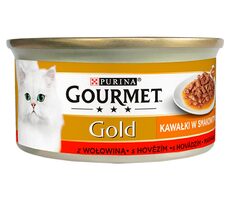Purina GOURMET GOLD Delight hovädzie v šťavnatej omáčke 85 g / Konzervy pre mačky