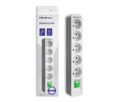 Qoltec 50290 Viacnásobná zásuvka 5 zásuviek 1.8m šedá / 230V 50Hz