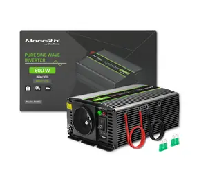Qoltec 51932 Monolitový menič napätia / 300W / 600W / Vstup 12V DC / 1x 230V / 1x USB