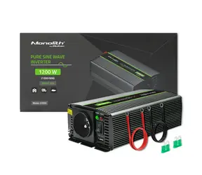 Qoltec 51933 Monolitový menič napätia / 600W / 1200W / Vstup 12V / 1 x 230V / 1x USB