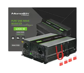 Qoltec 51939 Monolitový menič napätia / 2000W / 4000W / Vstup 24V / 2 x 230V / 1x USB