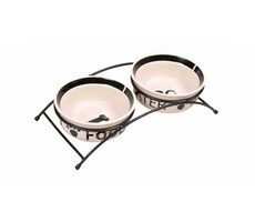 TRIXIE 24641 Set keramických misiek so stojanom 2 x 0.6 l / 15 cm