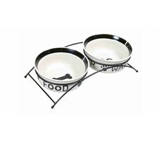 TRIXIE 24642 Set keramických misiek so stojanom 2 x 1.6 l / 20 cm