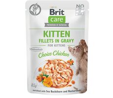 Brit Care Cat Kitten Choice Pouch - Kuracie rezne v omáčke 85g / Kapsičky pre mačiatka