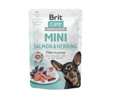 Brit Care Mini Salmon &amp; Herring Sterilised - Wet dog food - 85 g / Kapsičky pre psov / pre kastrované