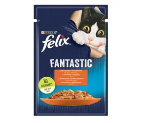 PURINA Felix Fantastic Chicken Adult 85 g / Pochúťka pre mačky / kuracie mäso v želé s paradajkami