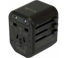 YATO YT-81300 / Cestovný adaptér / 18W / Typ I &amp; G &amp; A &amp; C / USB-A / USB-C