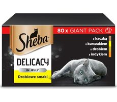 Sheba Delicacy Poultry Flavours in jelly 80x 85g / Kapsičky pre mačky