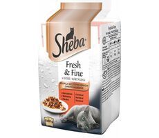 Sheba Fresh &amp; Fine Mini Meat Dishes in Sauce 6 x 50g / Kapsičky pre mačky