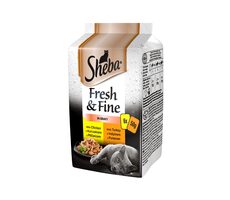 Sheba Fresh &amp; Fine Mini hydinové pokrmy v omáčke 6 x 50g / Kapsičky pre mačky