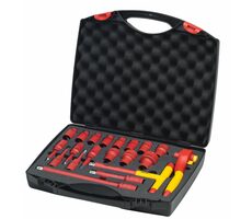 Wiha 43024 Sada izolovaných nástrčných kľúčov s račňou 1/2&quot; 21 ks / kufor