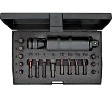 Gedore 6654600 / Rázový uderový skrutkovač s bitmi / 1/2 / 18 bitov