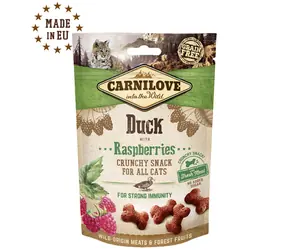 CARNILOVE Cat Crunchy Snack Duck &amp; Raspberries 50g / Chrumkavá maškrta pre mačky 