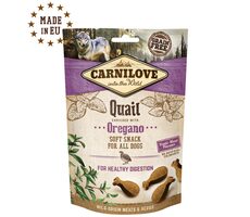 CARNILOVE Dog Semi-Moist Snack Quail &amp; Oregano 200 g / Polomäkká maškrta pre psov 