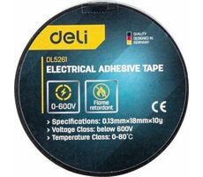 Deli Tools EDL5261 Izolačná páska 0.13 mm x 18 mm x 10 m čierna