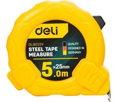 Deli Tools EDL9025Y Zvinovací meter 5 m / šírka pásky 25 mm / oceľ