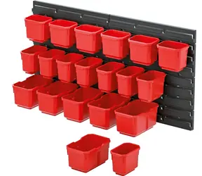 Kistenberg Závesný systém ORDERLINE (20 boxov) červená / 20 boxov / 800 x 165 x 400 mm