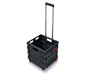 Kistenberg Prepravka skladacia s madlom CART čierna / 396 x 370 x 1008 mm / nosnosť 25 kg 