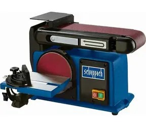 Scheppach BTS 800 / Kombinovaná brúska / pásová a čelná / 370W / 7.5m / s / 2980 ot-min / 150mm kotúč / 230V
