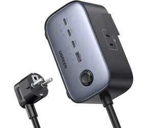 Ugreen DigiNest Pre 1.8m čierna / 2x 230V / 1x USB-A / 3x USB-C 100W